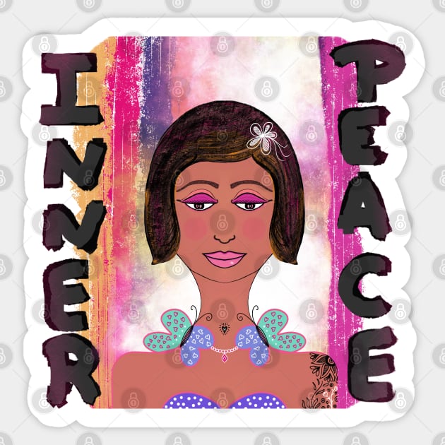 Inner peace lady vibrant portrait Sticker by DarshanaParajia